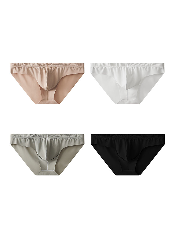 4 Pack Men's Ice Silk Lightweight Breathable Minimalist Briefs | dmunderwear variant image