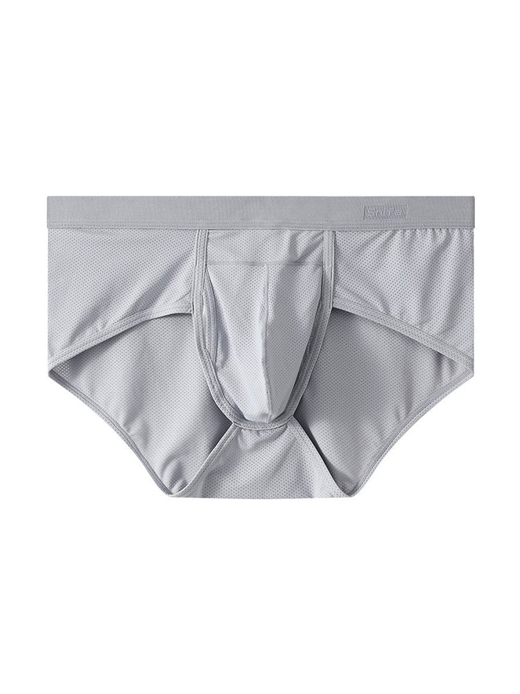 4 Pack Men's Large Pouch Separation Ice Silk Briefs | dmunderwear detail image 1