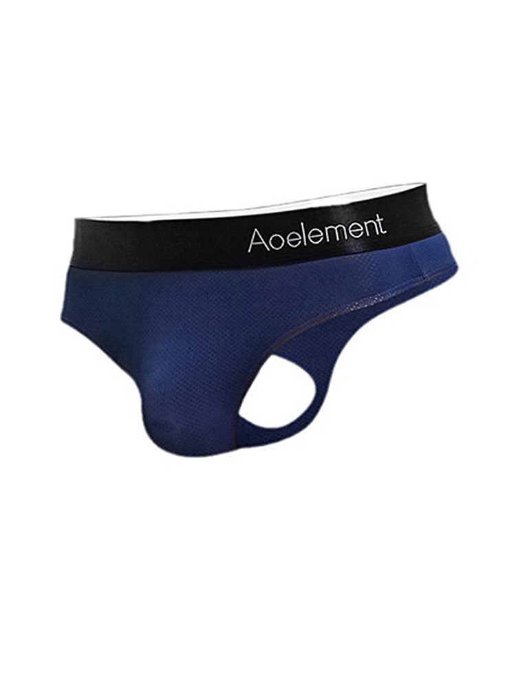 4 Pack Men's Low-Rise Stretchy U-Pouch Thongs | dmunderwear detail image 1
