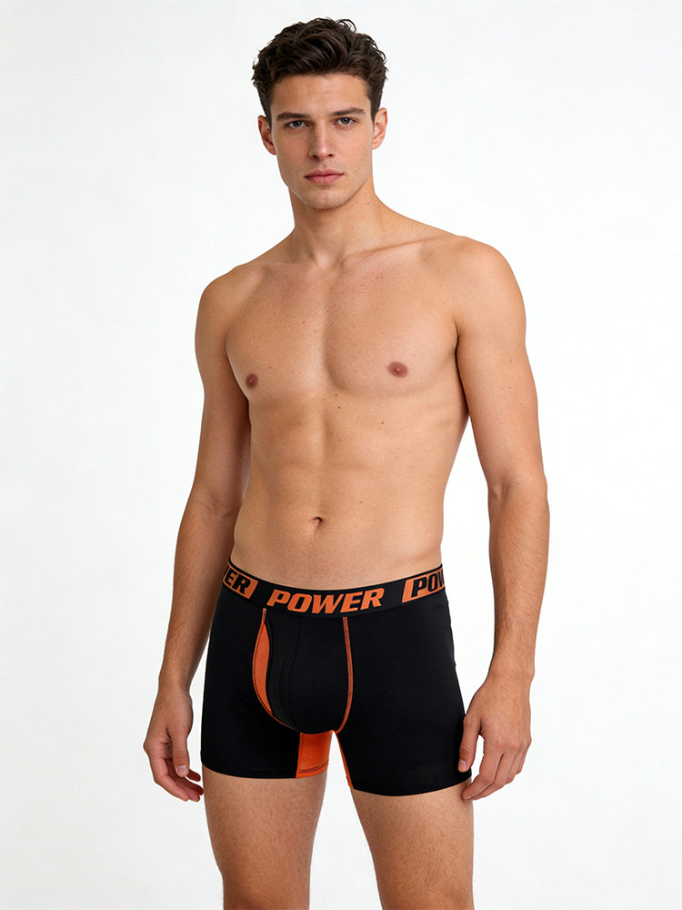 4 Pack Men's Mid-Rise Color Block Mesh Breathable Boxer Briefs | dmunderwear detail image 1