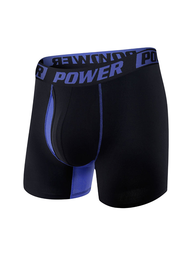 4 Pack Men's Mid-Rise Color Block Mesh Breathable Boxer Briefs | dmunderwear detail image 6