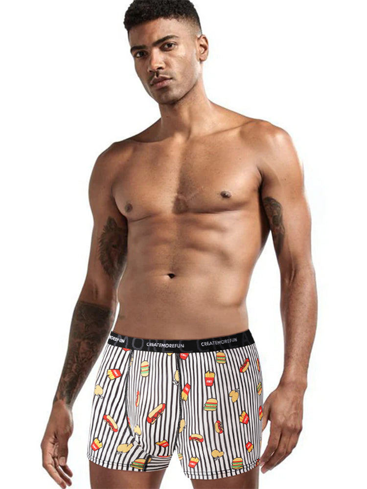 4 Pack Men's Printed Quick-Dry Fabric Stretch Fit Lightweight Trunks | dmunderwear detail image 1