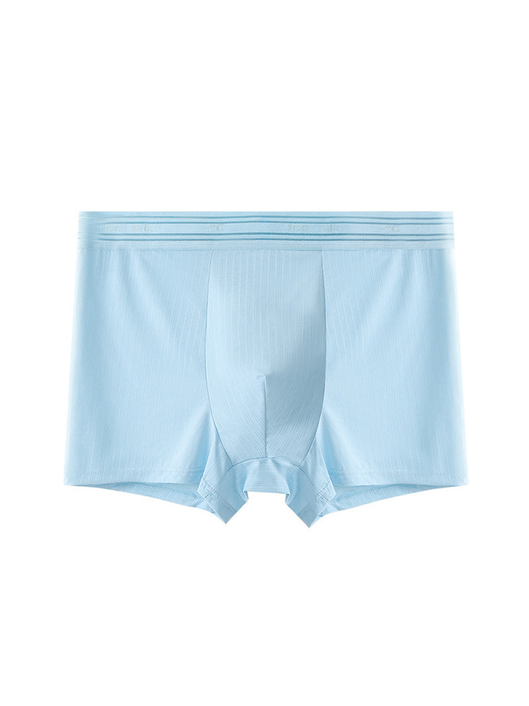 4 Pack Men's Seamless Cooling Ice Silk Antibacterial Mid-Rise Trunks | dmunderwear detail image 1