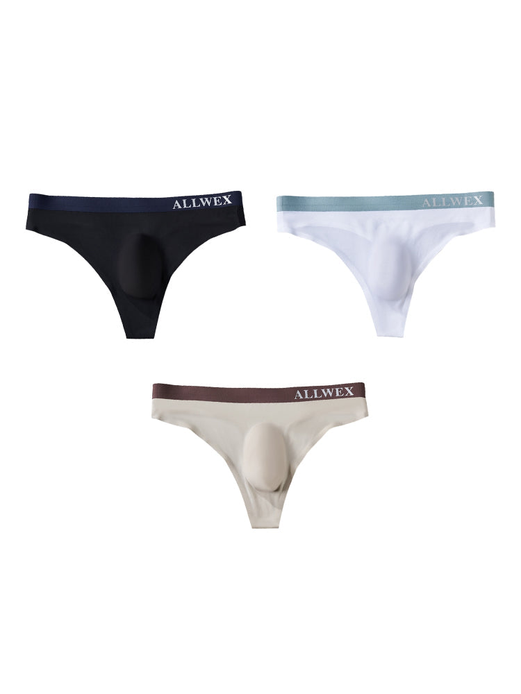 4 Pack Men's Seamless Ice Silk Cooling Touch Low-Rise Thongs | dmunderwear variant image