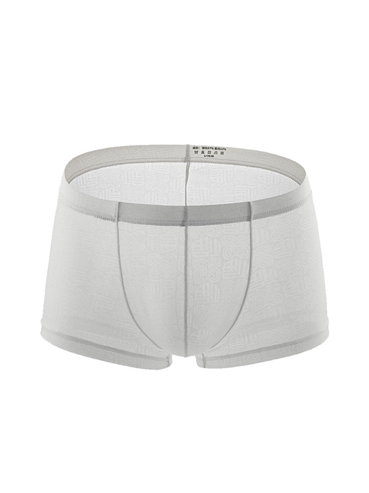 4 Pack Men's Sexy Breathable Jacquard Trunks | dmunderwear detail image 1