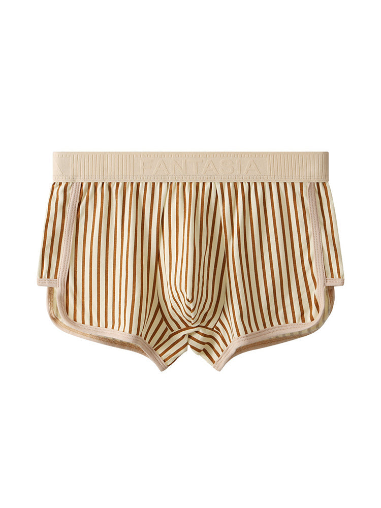 4 Pack Men's Striped Pure Cotton Breathable Loose-Fit Comfortable Trunks | dmunderwear detail image 1
