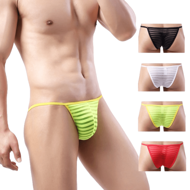 4 Pack Sheer Striped String Bikini | dmunderwear variant image
