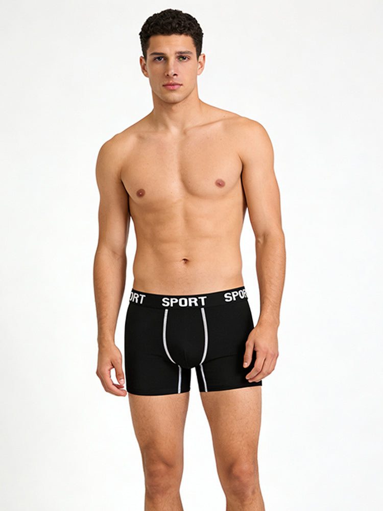 5 Pack Men's Extended Length Seamless Comfort Sporty Cut Odor-Control Boxers Briefs | dmunderwear detail image 1