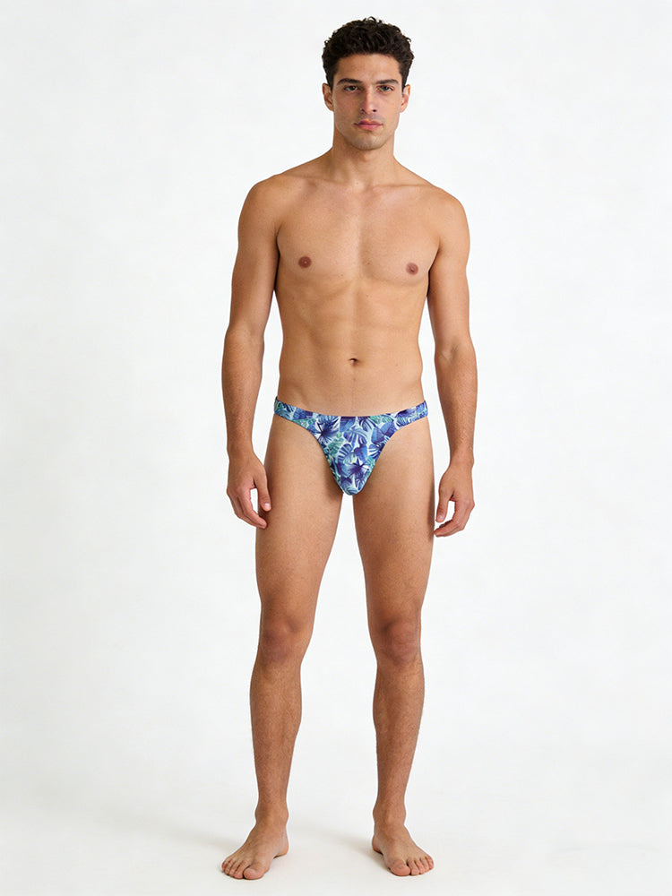 6 Pack Men's Bold Prints Stretch Fit Quick-Dry Sexy Thongs | dmunderwear detail image 1
