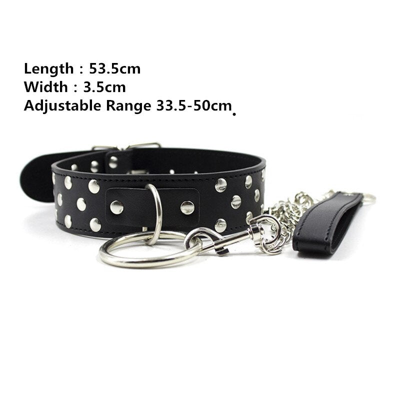 BDSM Studded Collar + Lead | dmunderwear detail image 17