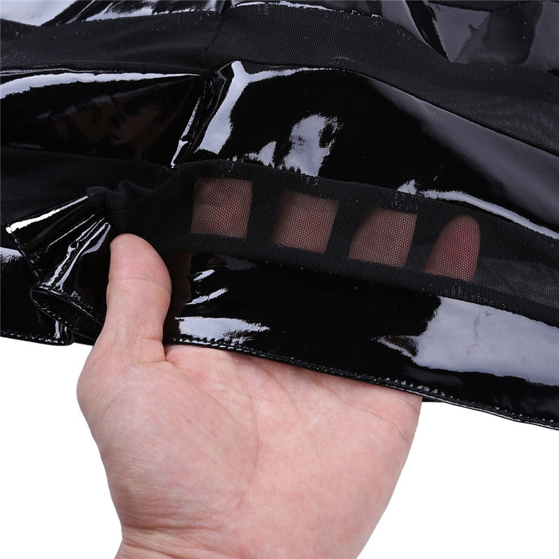 Black Wet Look Boxer Underwear | dmunderwear detail image 1