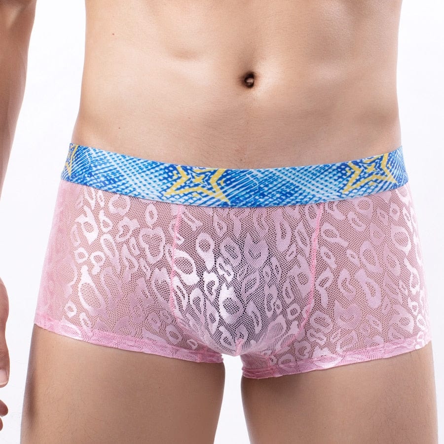 Bold Leopard Lace Trunks | dmunderwear detail image 10