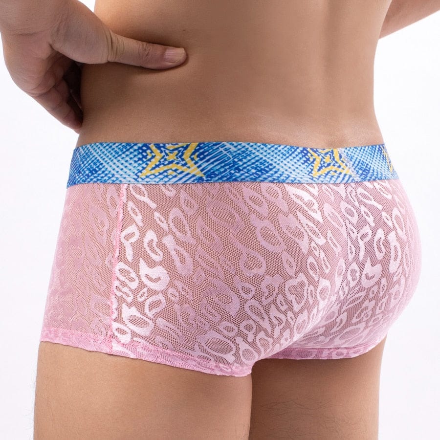 Bold Leopard Lace Trunks | dmunderwear detail image 9