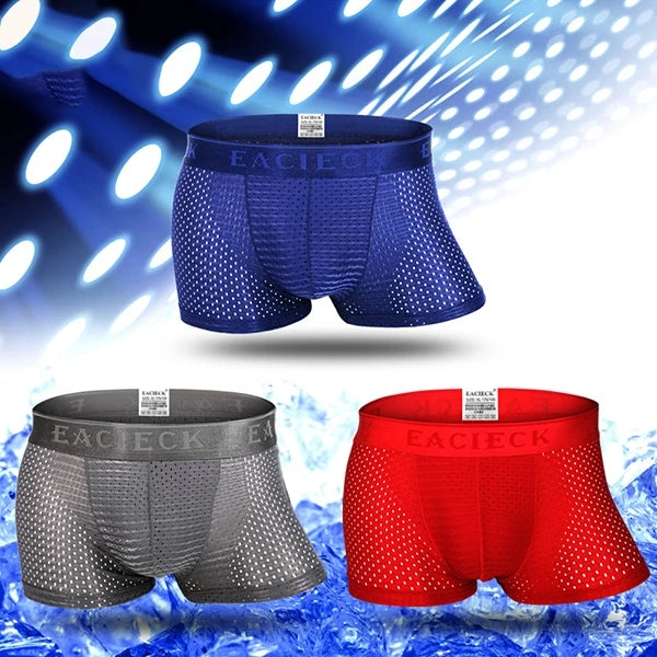 3Pcs Men's Mesh Thin Ice Silk Underwear | dmunderwear detail image 1