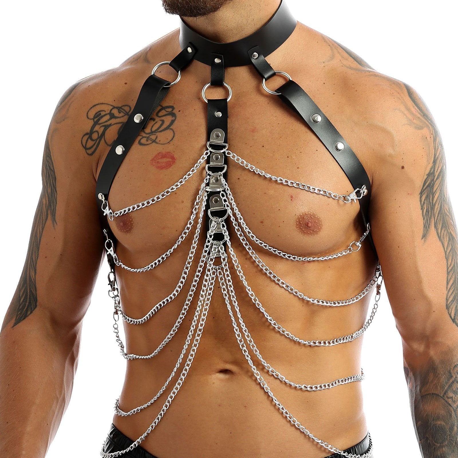 Chain Curtain Chest Harness | dmunderwear detail image 1