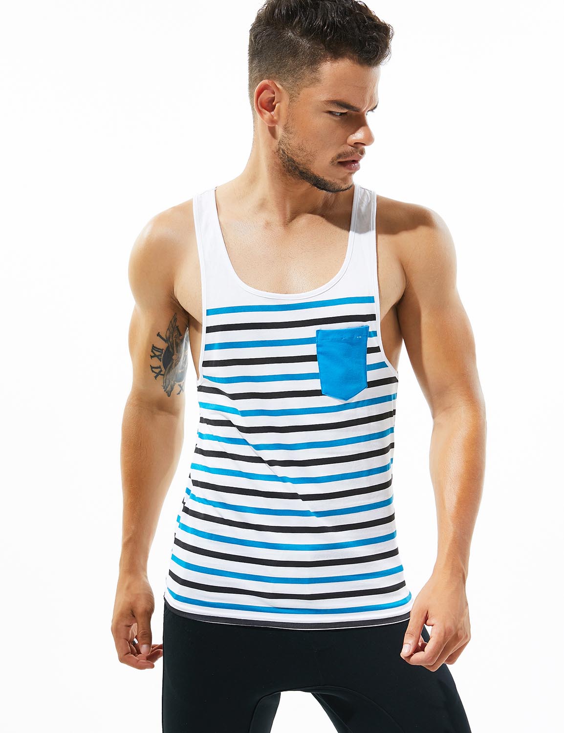 Cotton Stripe Tank Top 30702 | dmunderwear variant image