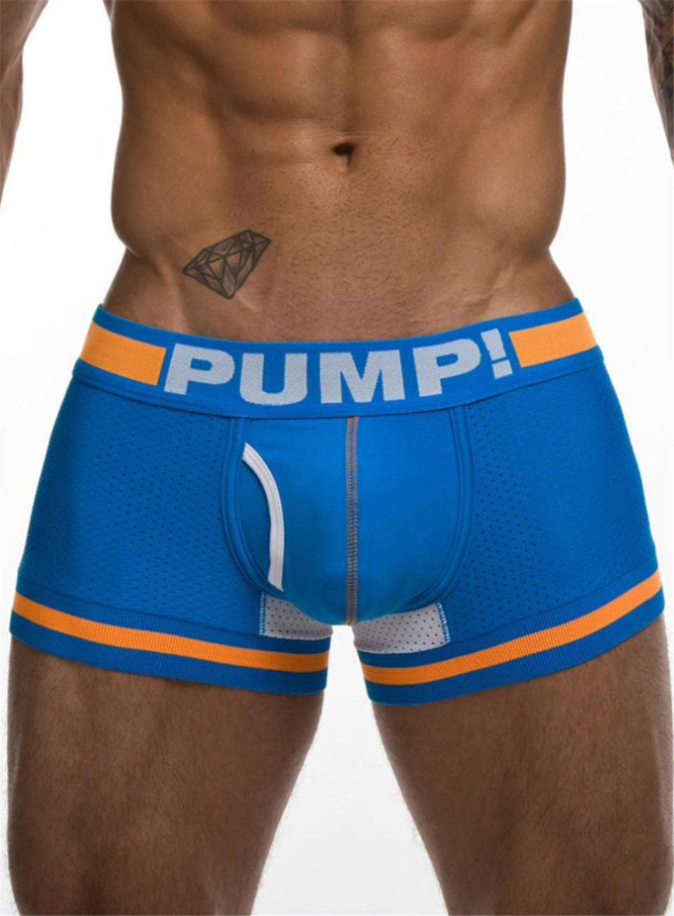 Cotton U Convex Pouch Mesh Men's Boxer Briefs | dmunderwear detail image 1