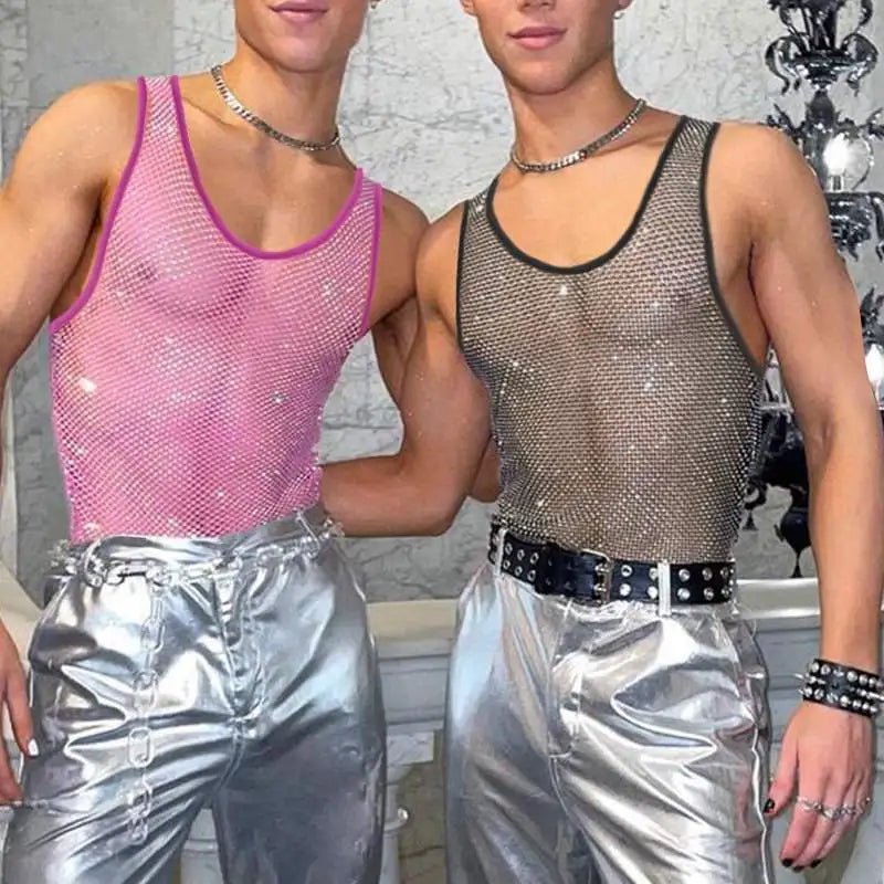 ORVLS Deep Drop Mesh Tank Top | dmunderwear detail image 1