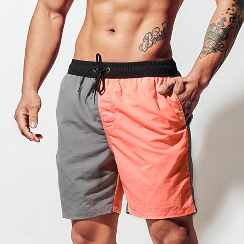 ORVLS Desmiit Bold Two-Toned Long Board Shorts | dmunderwear detail image 1