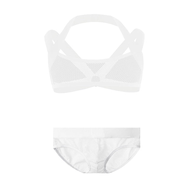 Erotic Mesh Harness + Underwear Outfit | dmunderwear detail image 8