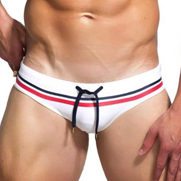 Essential Striped Swim Briefs | dmunderwear detail image 1