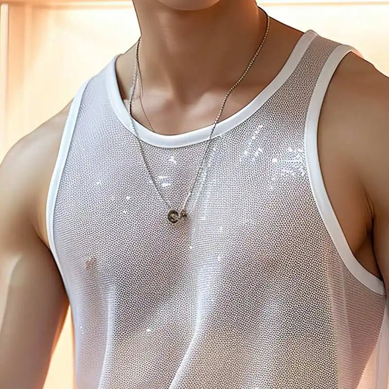 ORVLS Fallen Snow Shimmer Tank Top | dmunderwear product image 2