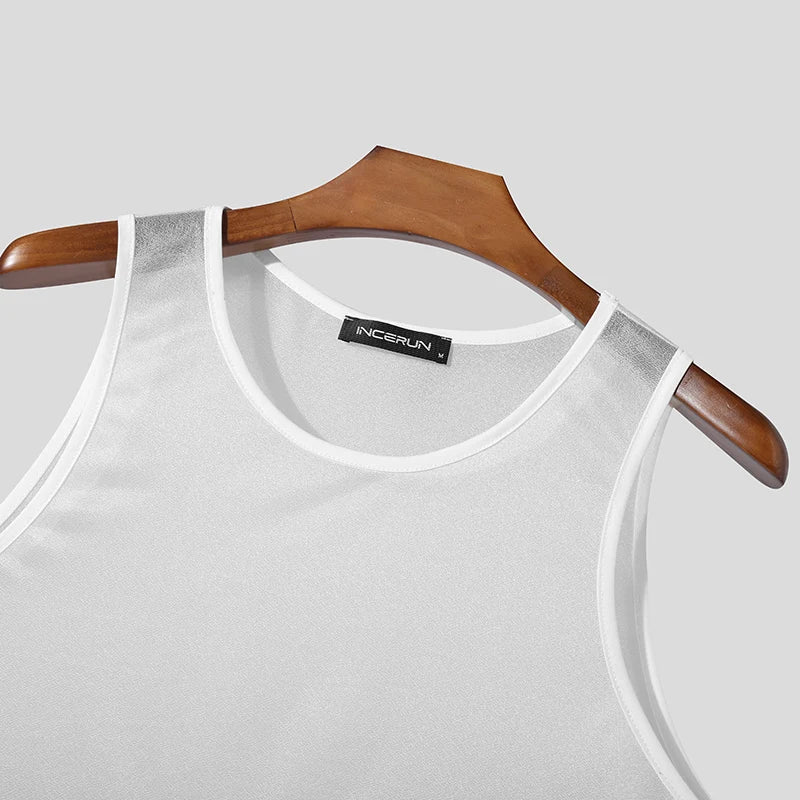ORVLS Fallen Snow Shimmer Tank Top | dmunderwear product image 4