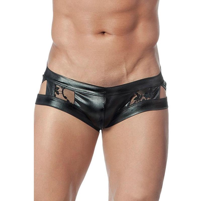 Faux Leather Floral Sheer Briefs | dmunderwear product image 1