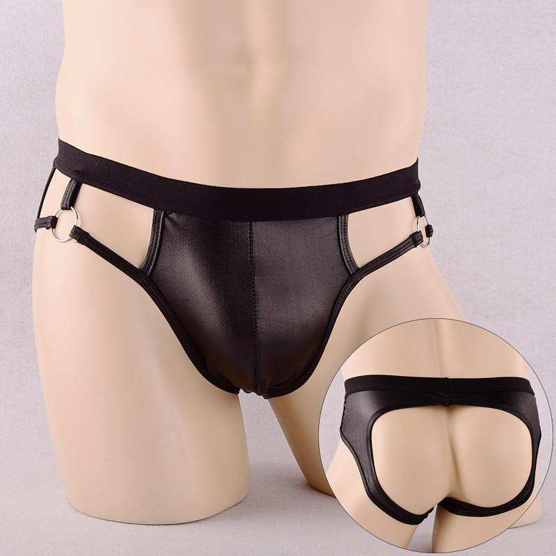 Faux Leather Jock Briefs | dmunderwear detail image 1