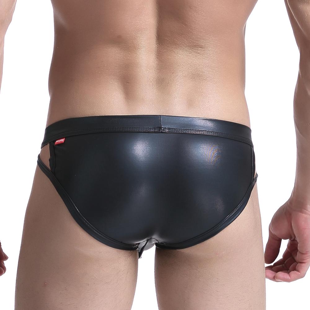 Faux Leather Side Show Briefs | dmunderwear detail image 4