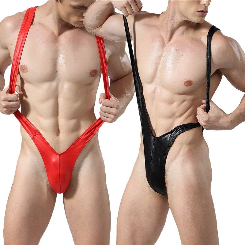 Faux Leather Singlet Thong | dmunderwear detail image 1