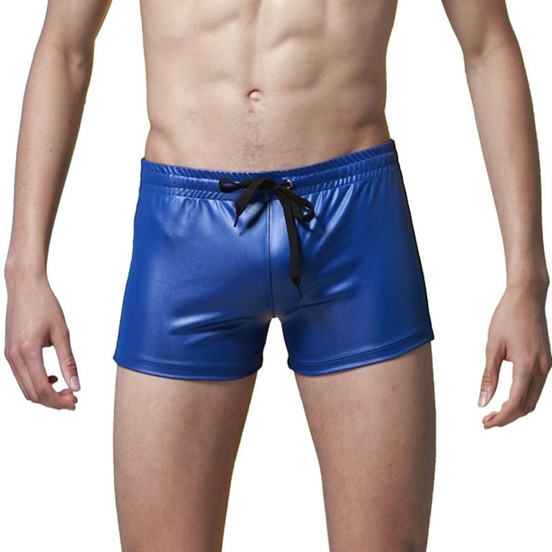 Faux Leather Swim Trunks | dmunderwear detail image 1