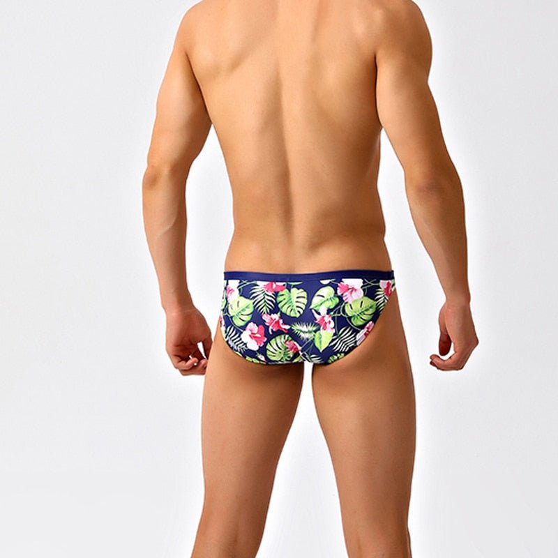 ORVLS Hawaiian Floral Skinny Swim Briefs | dmunderwear detail image 4