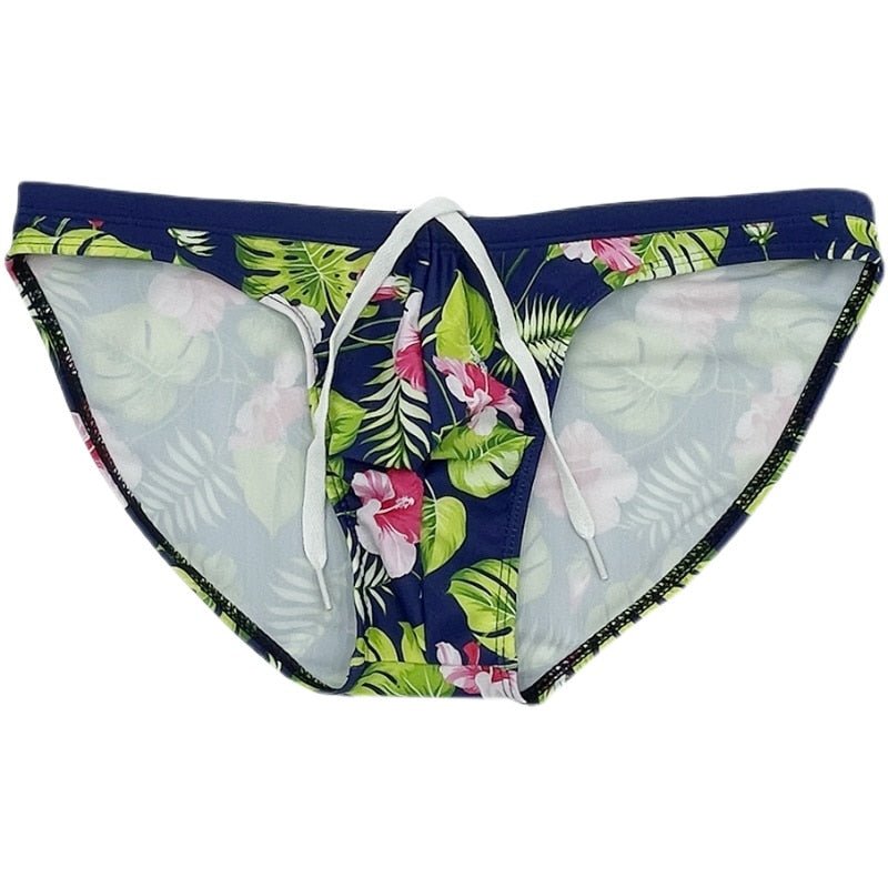 ORVLS Hawaiian Floral Skinny Swim Briefs | dmunderwear detail image 5