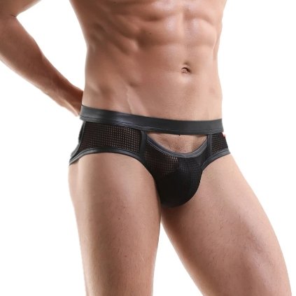 Hollow Front Mesh Jock Briefs | dmunderwear detail image 8
