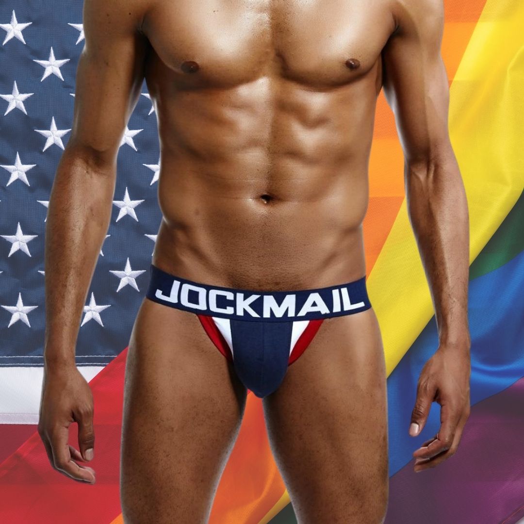 Jockmail "American - Red White & Blue" Jockstrap | dmunderwear detail image 1