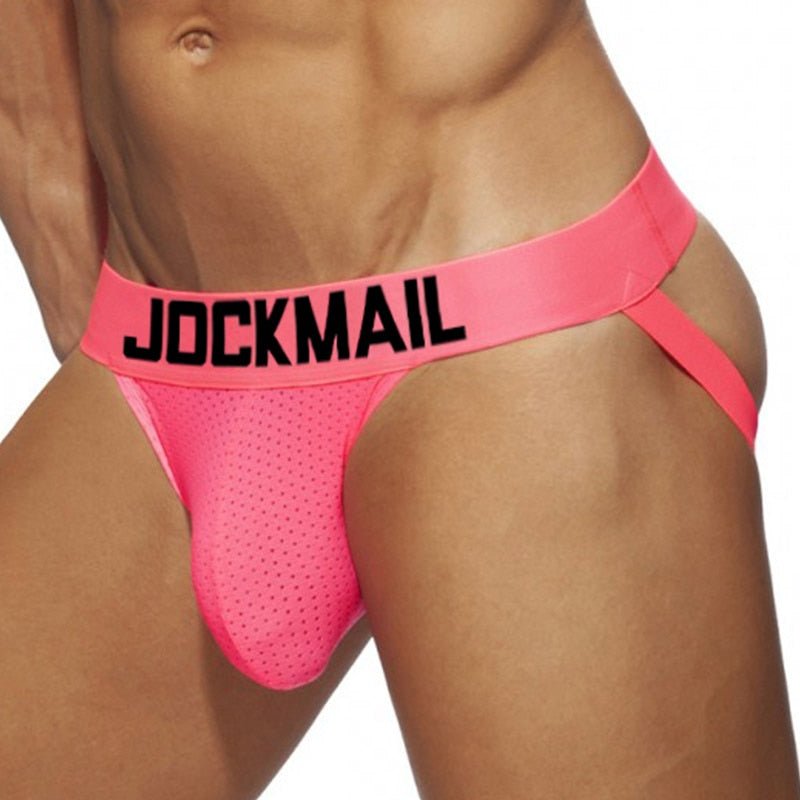 ORVLS Jockmail Neon Mesh Jockstrap | dmunderwear detail image 2