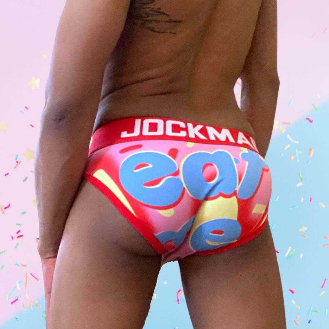 Jockmail Pink Eat Briefs | dmunderwear detail image 1