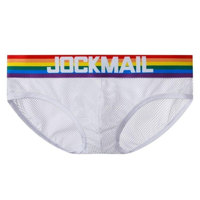 ORVLS Jockmail Rainbow Band Mesh Briefs | dmunderwear variant image