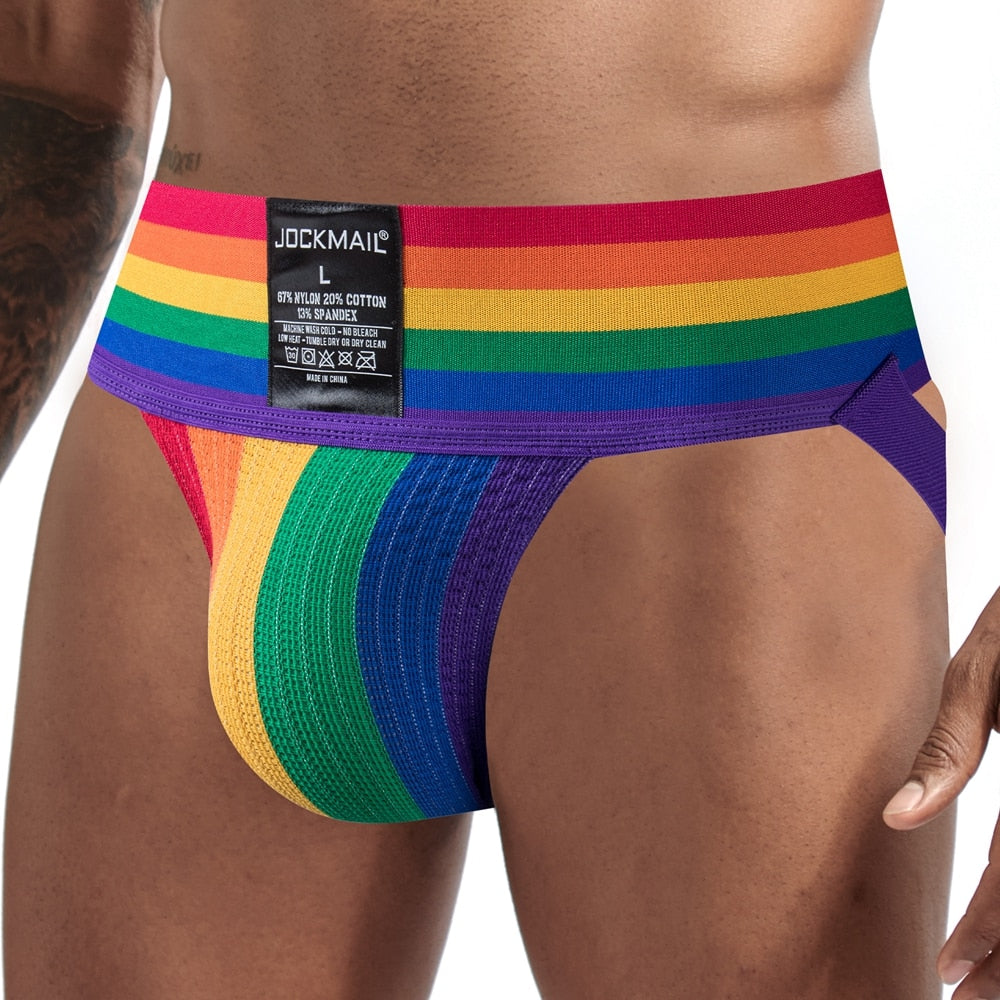 Jockmail Rainbow Pride Jockstrap | dmunderwear variant image