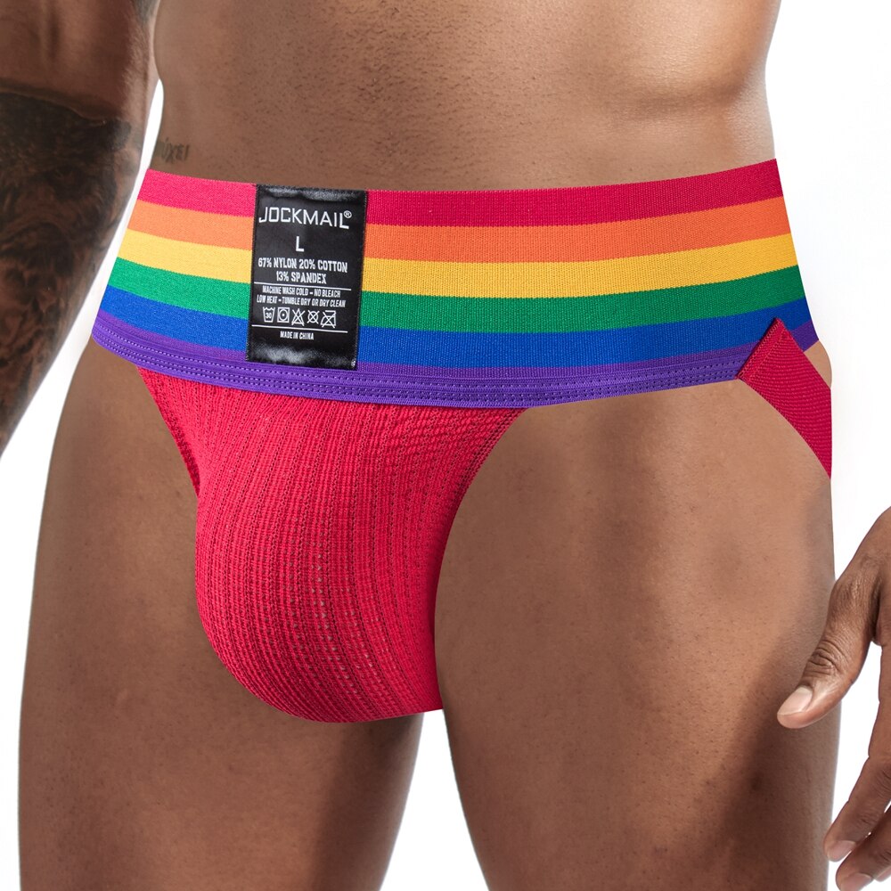 Jockmail Rainbow Pride Jockstrap | dmunderwear detail image 19