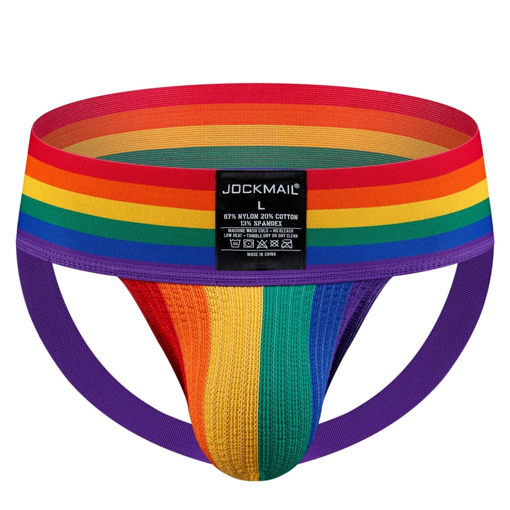 JOCKMAIL Rainbow Wide Waistband Athletic Jockstrap | dmunderwear variant image