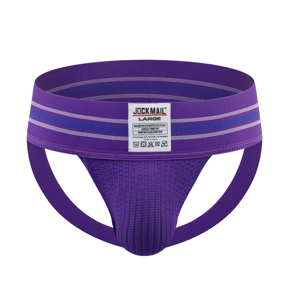 JOCKMAIL Rainbow Wide Waistband Athletic Jockstrap | dmunderwear detail image 6