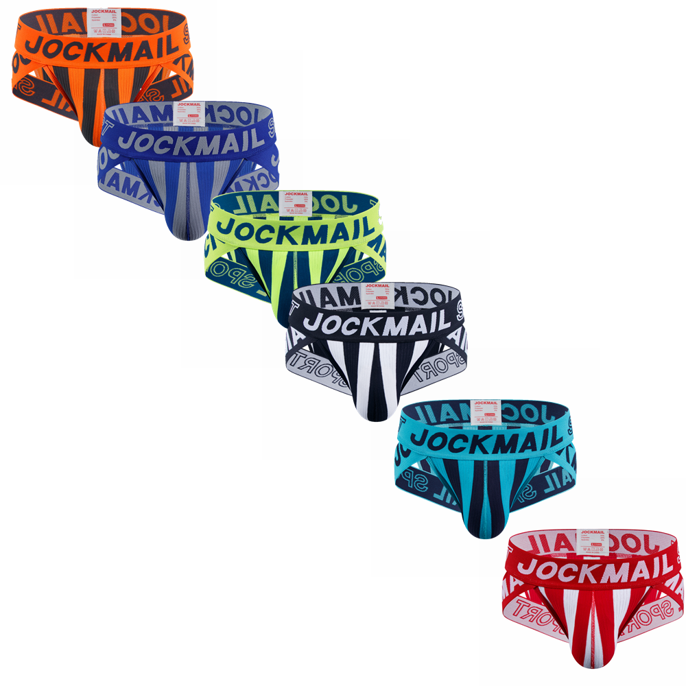 JOCKMAIL Striped & Strapped Briefs (6 Pack) | dmunderwear product image 2