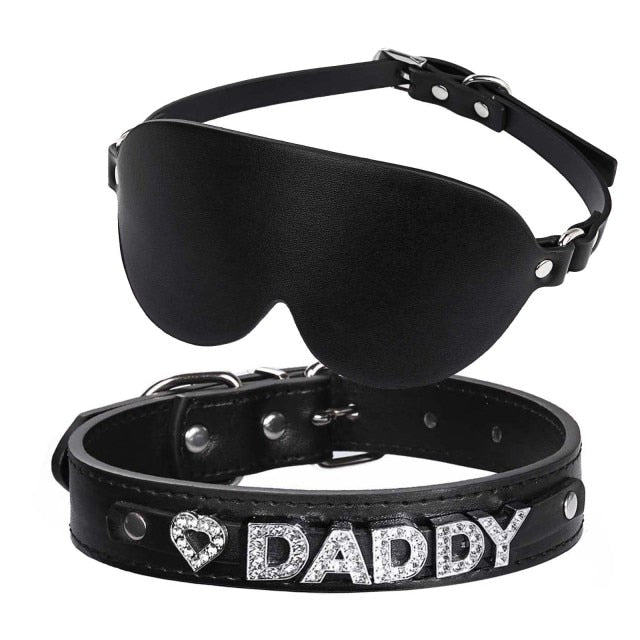 Kinky Eye Mask Blindfold + Collar Choker | dmunderwear detail image 4