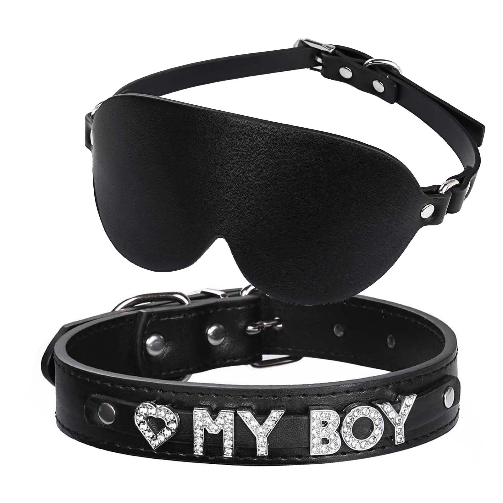 Kinky Eye Mask Blindfold + Collar Choker | dmunderwear detail image 8