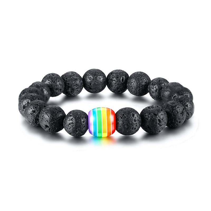 Lava Stone Rainbow Bracelet | dmunderwear detail image 1