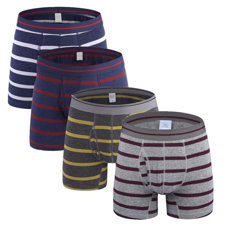 Long Boxer Briefs Striped 4-Pack | dmunderwear detail image 1