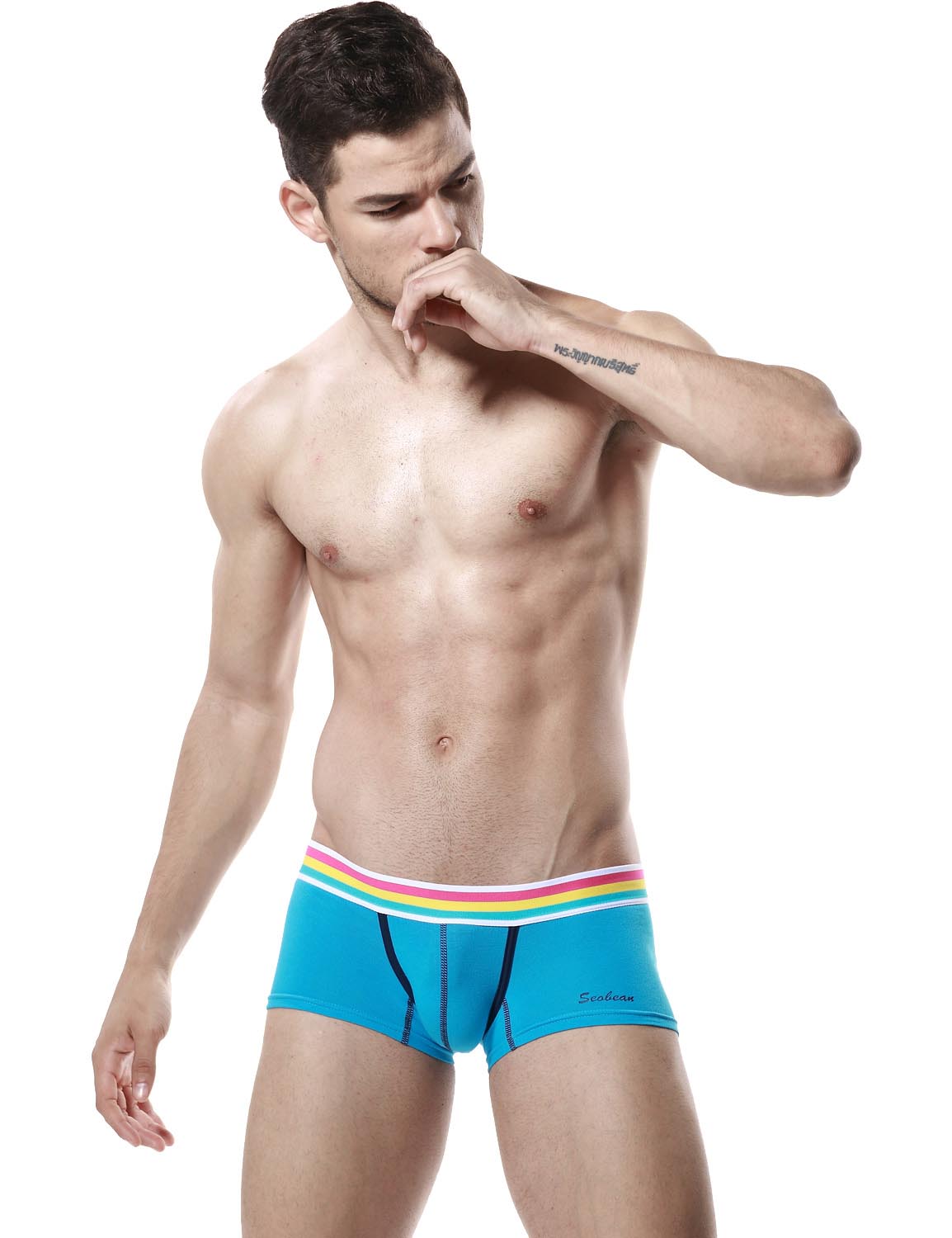 Low Rise Sexy Boxer Brief Rainbow 60206 | dmunderwear detail image 1