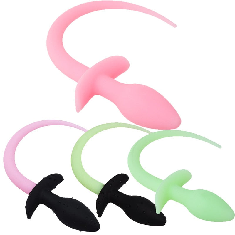 Luminous Soft Silicone Dog Tail Butt Plug | dmunderwear detail image 1